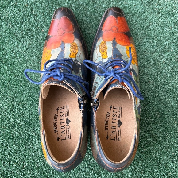 Spring Step L’Artiste Rockinlorna Western Shoe Boot Leather Blue Multi 37 - Picture 10 of 15